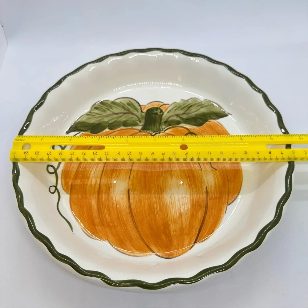 Williams-Sonoma Pumpkin Design Ceramic Pie Dish 9.75
